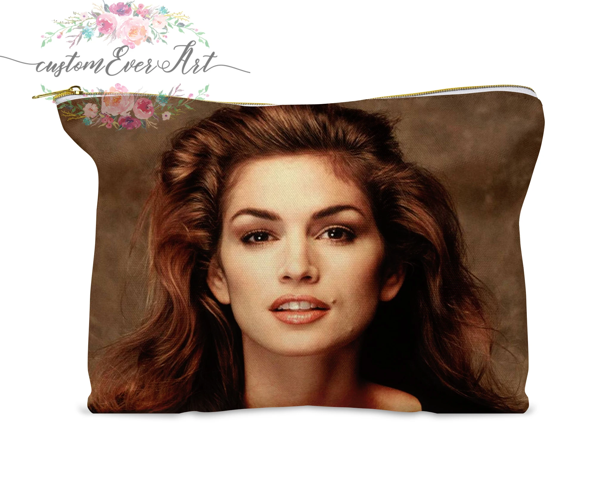 

Cindy Crawford cosmetic bag personalized small makeup bag funny makeup organizer toiletry bag zipper pouch