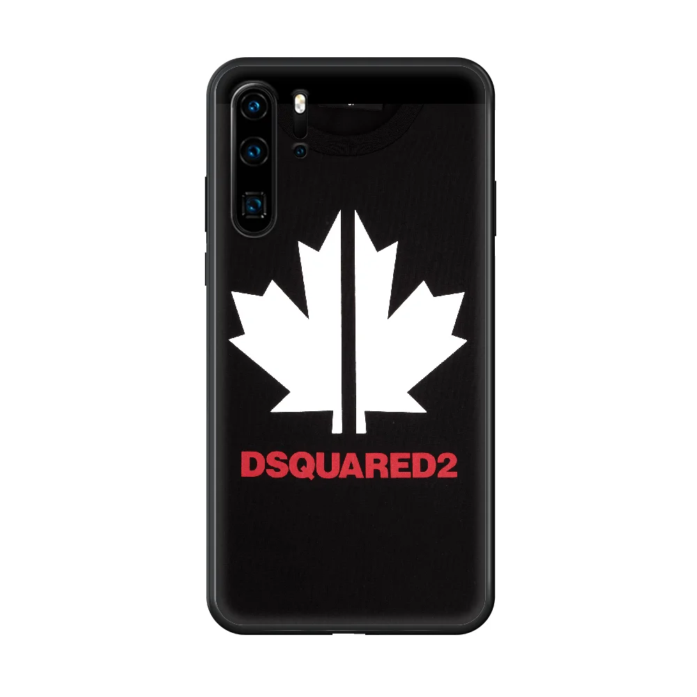 

Dsquared2 Phone case For Huawei P 30 10 20 40 Lite Smart Z Pro 2019 black back luxury bumper tpu cell cover painting funda