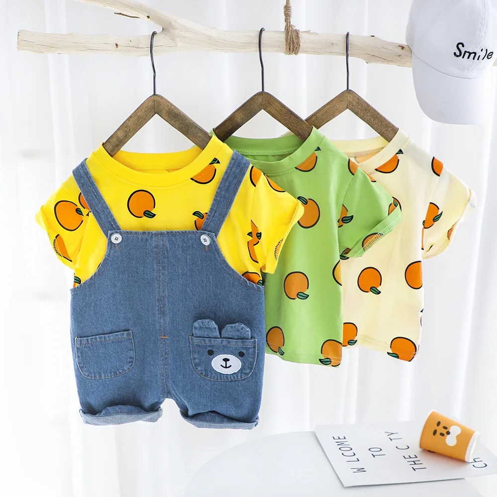 Новинка 2021 детские костюмы одежда для маленьких девочек футболка в полоску +