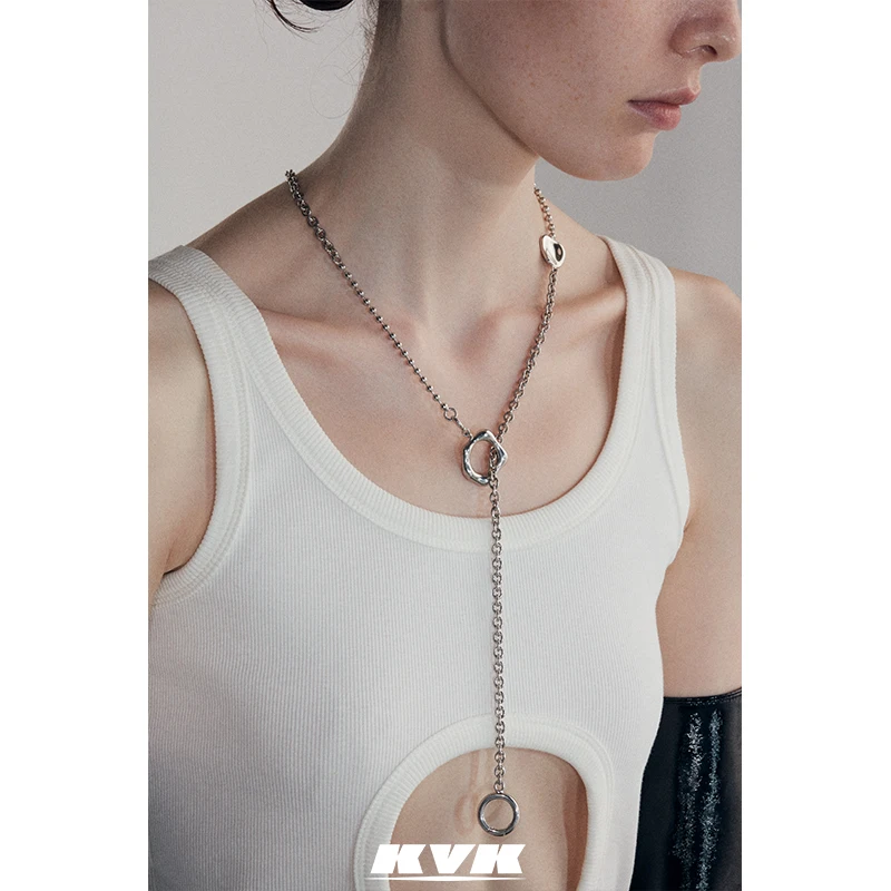 

KVK necklace female clavicle chain 2021 new tide ins cool wind jewelry simple collar online celebrity fashion accessories