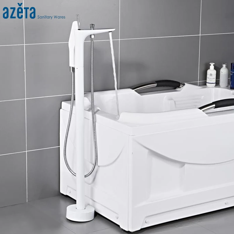 Azeta Новое поступление белая напольная стойка смесители для ванны кран смеситель