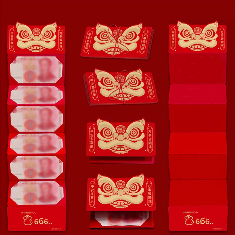 

2022 счастливый дневной праздничный подарок Hongbao красный конверт китайский новый год Тигра красные конверты креативные складные