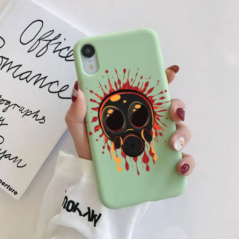 

Skull Phone Case Liquid Silicone Phone Case for iPhone 11 Pro Max XR XS X Soft Candy Cover for iPhone 6 6S 7 8 Plus Cases