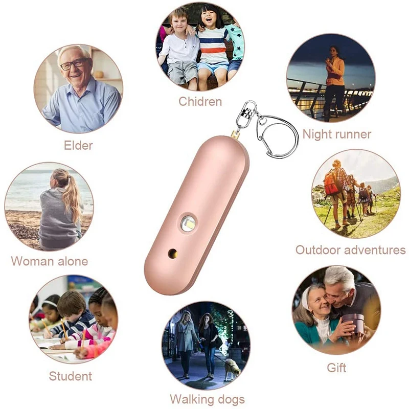 

130 Db Personal Alarm,Anti-Wolf Alarm,Security Alarm Keychain with LED Light,for Kids,Girls and Elderly,Etc