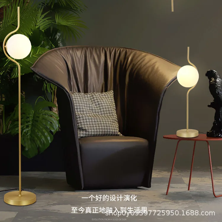

Nordic desk lamp designer creative personality bedroom bedside big white desk lamp living room study home light luxury floor