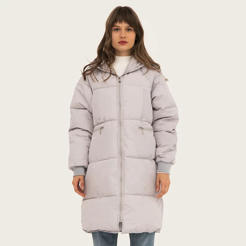 Зимняя женская куртка длинная теплая плотная парка с хлопковой подкладкой и