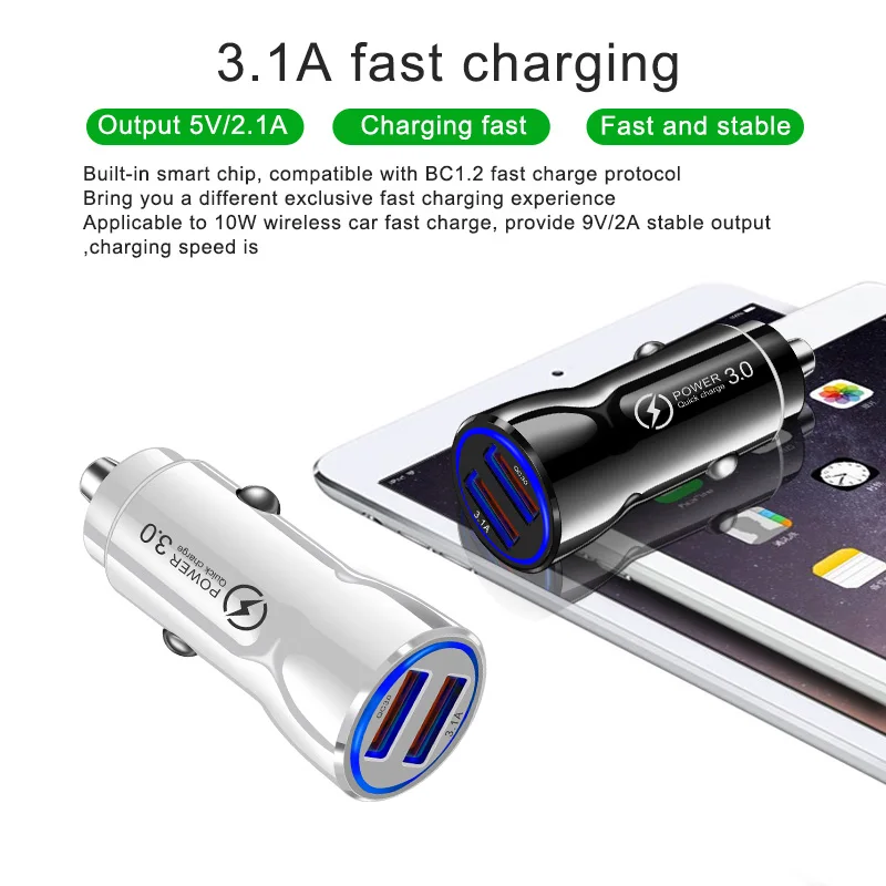 Олаф мини USB 3.1A Быстрая зарядка 3,0 Быстрая зарядка двойной USB Автомобильное зарядное устройство для Iphone 8 X XS для huawei p20 lite Автомобильное зарядное устройство для телефона