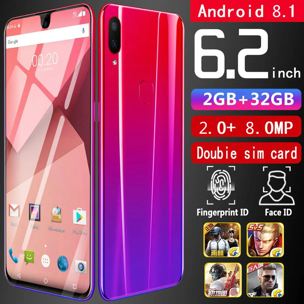 2 ГБ + 32 Гб Смартфон CHAOAI X23 6 дюйма разблокированный мобильный android 8 1 ядер HD камеры