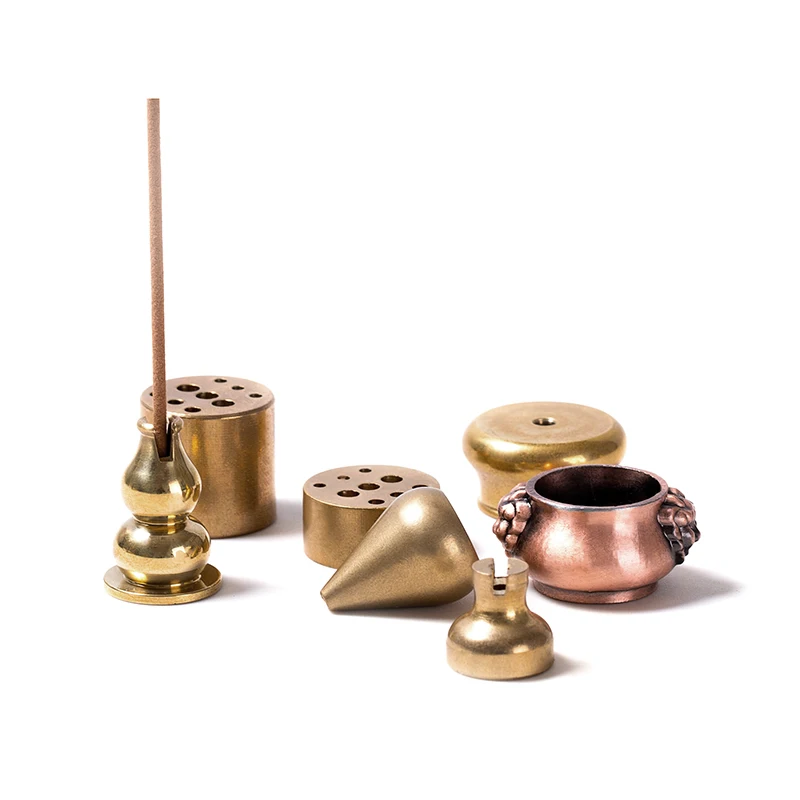 

3pcs Brass Incense Burner Lotus Clip Indoor Mini Alloy Cherry Blossoms Small Ornaments Nine Holes Incense Seat Decoration