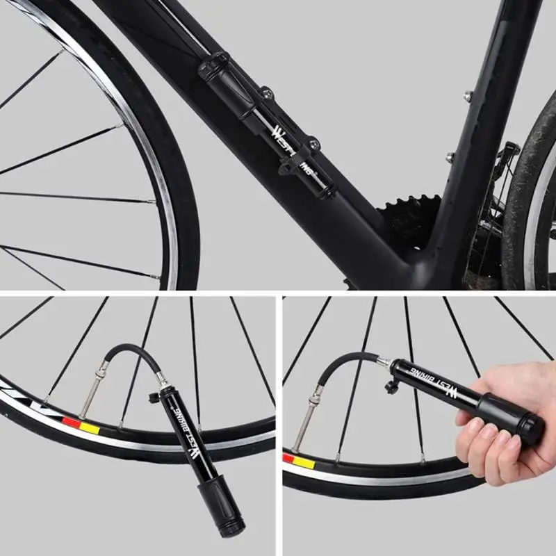Насос велосипедный WEST BIKING 100Psi ручной воздушный мини-насос из алюминиевого сплава