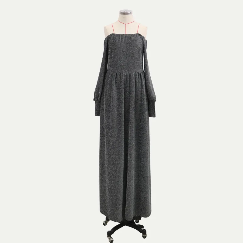 

Women's sexy temperament fashion casual word shoulder long lantern sleeve thin waist slim fold dress female