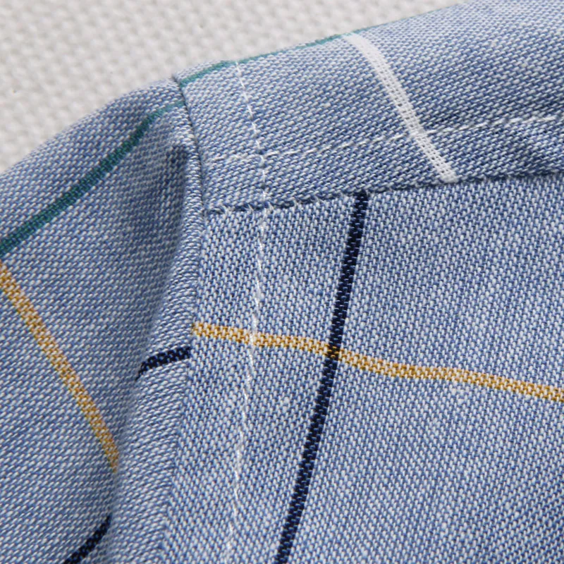 

Plaid shirts Men 2021 Fashion 100% Cotton Short Sleeved Summer Casual Men Slim Fit Shirt camisa masculina Male Dress Shirts