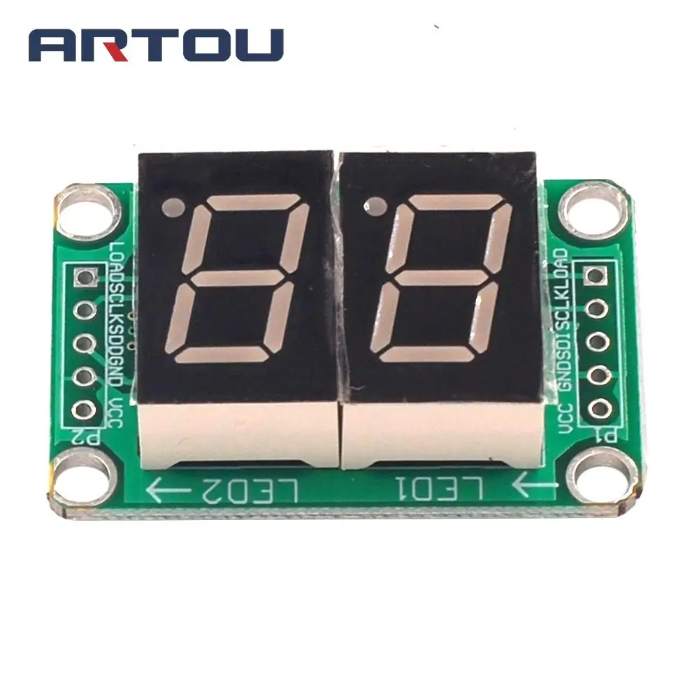 74HC595 Static Driving a 2 Segment Digital Display Module Seamless Can Series 0.5-inch 2-bright Red | Integrated Circuits