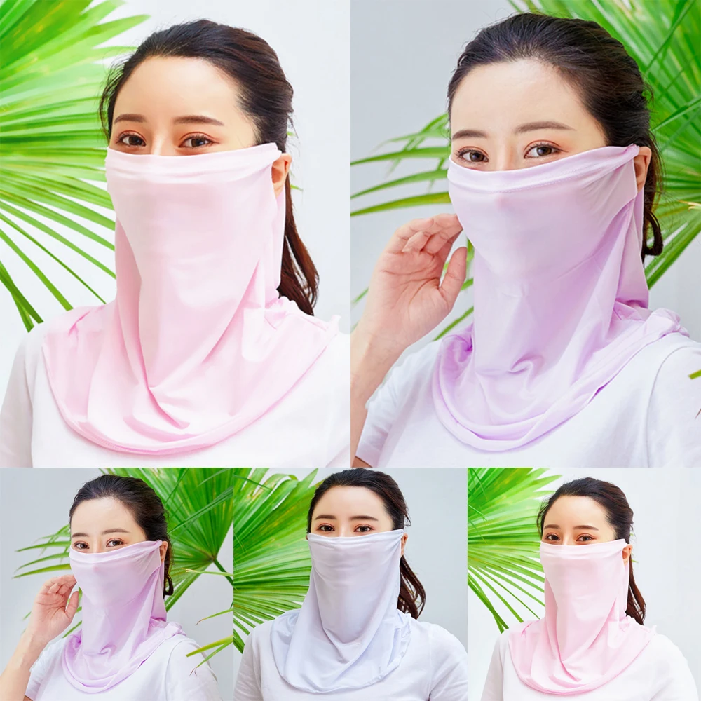 

Ice Silk Soft Sunproof Mask Hanging Ear Design Face Mask Lightweight Portable Breathable Mask Perfect Gift Q30