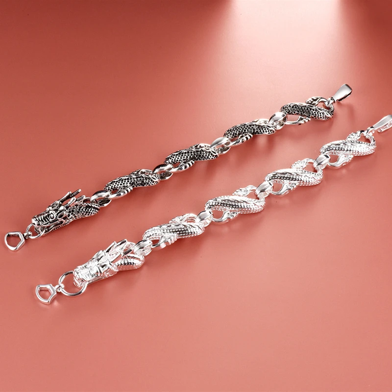 Браслет цепочка серебряный в античном стиле для мужчин и