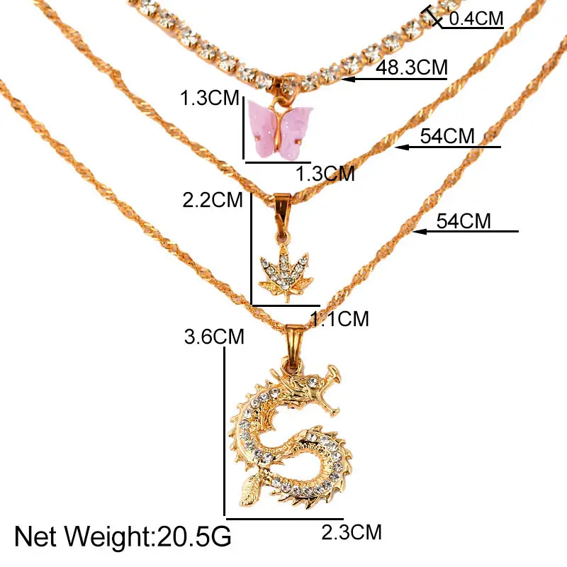 JJFOUCS Трендовое новое ожерелье с подвеской в виде кленового листа дракона Женский