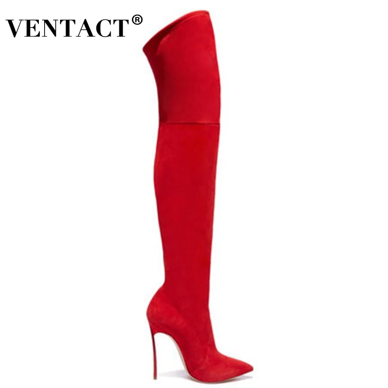 

VENTACT 2022 Women Shoes Over The Knee Boots Thin High Heels Slip On Sexy Long Boot Fashion Ladies Footwear Size 33-43