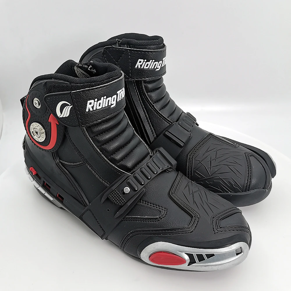 Классические кожаные ботинки для езды на мотоцикле|motorbike shoes|speed bootsmotorbike racing shoes |