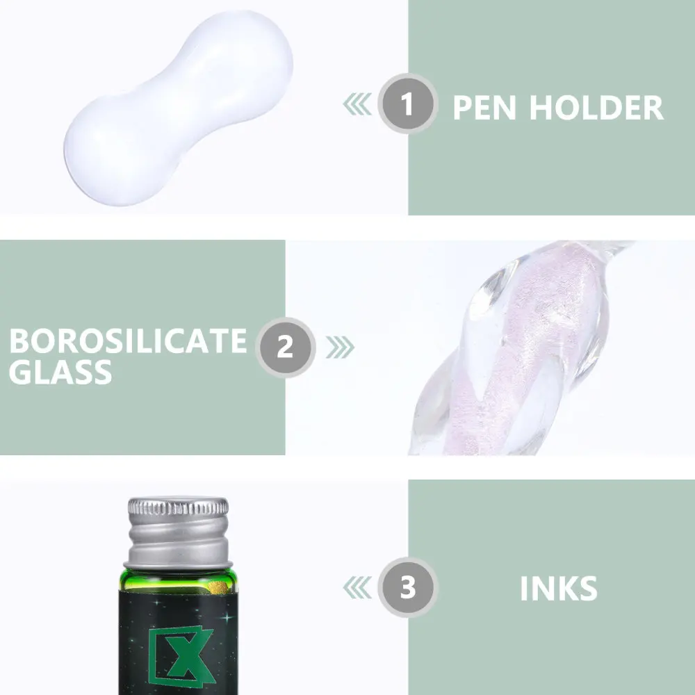 

1 Set Glass Dipped Pen Ink Drawing Pen Glass Dip Pen Writing Art Decoration