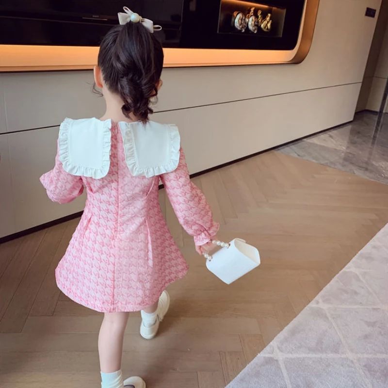 Платье для девочки весна-осень платья принцессы с кукольным воротником платье