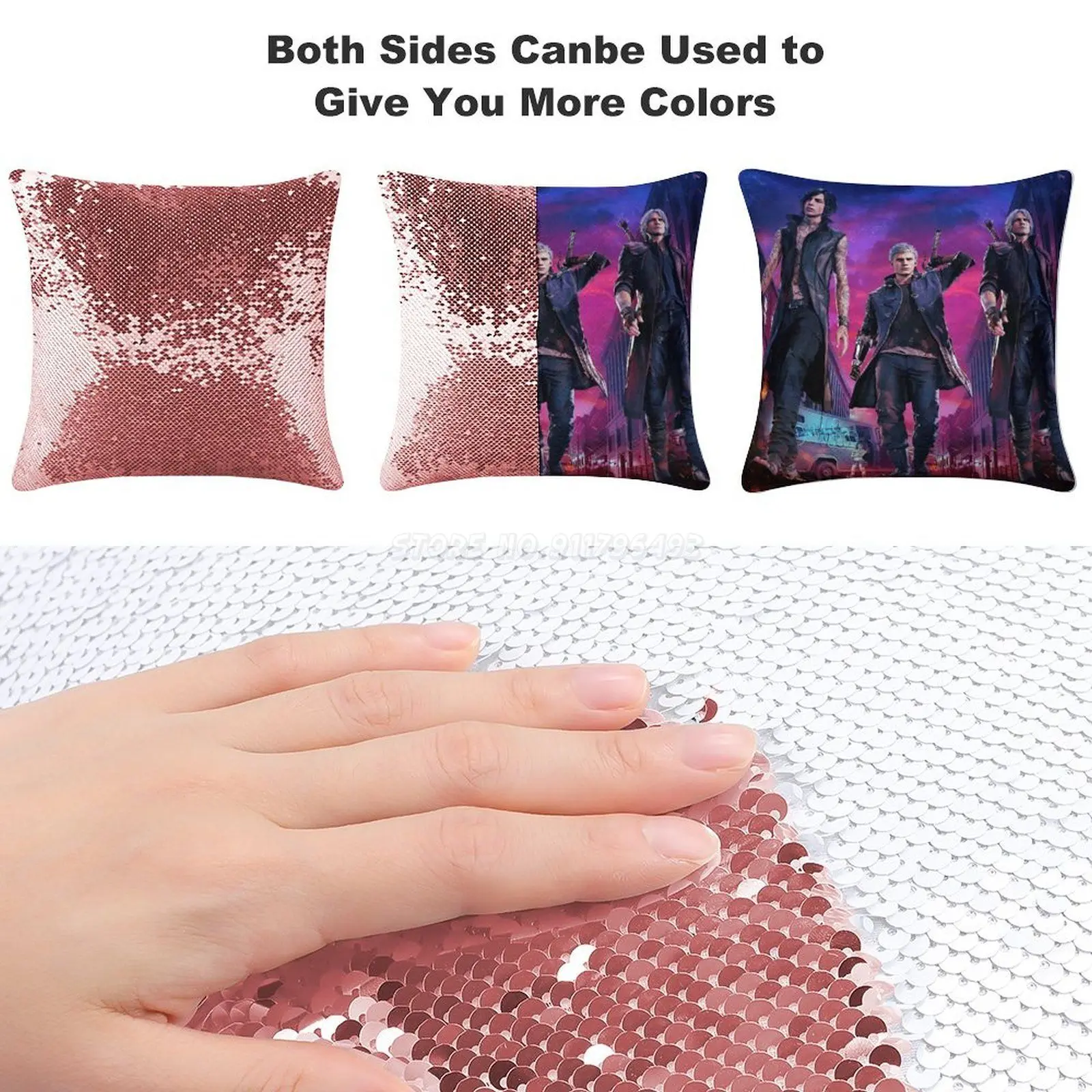 5 Постер-Неро Данте V Пайетки Наволочка на Подушку для Дивана 40X40см Русалочка Неро Игровые Игры.