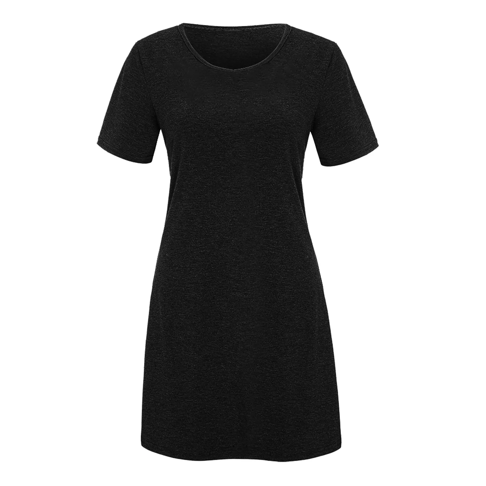 Dresses For Women Summer Fashion Solid Color Short Sleeve O-Neck Dresses Ladies Casual Loose Mini Dress jurken zomer 2021 dames
