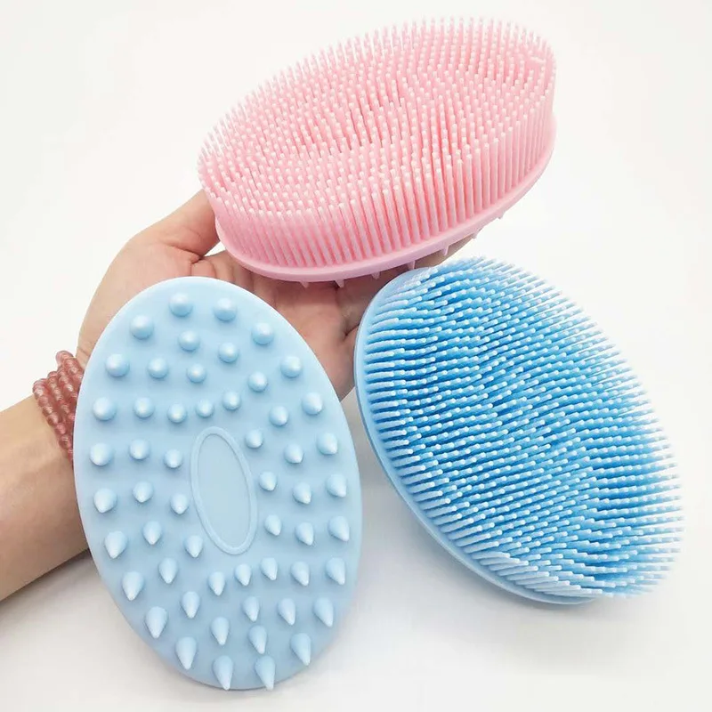 

Silicone Body Brush Baby Shower Sponge Dry Massage Brush Bath Towels For Body Bast Wisp Cellulite Head Body Scalp Massage Brush
