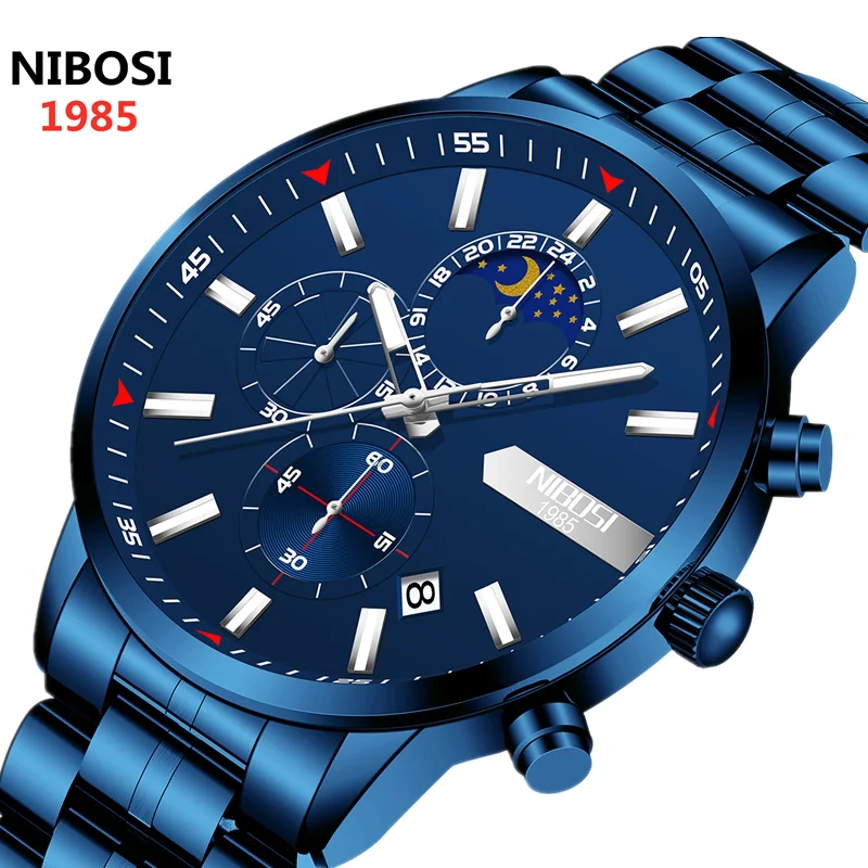 

NIBOSI 2021 Top Brand Luxury Fashion Watch Men Waterproof Date Clock Sport Watches Mens Quartz Wristwatch Relogio Masculino