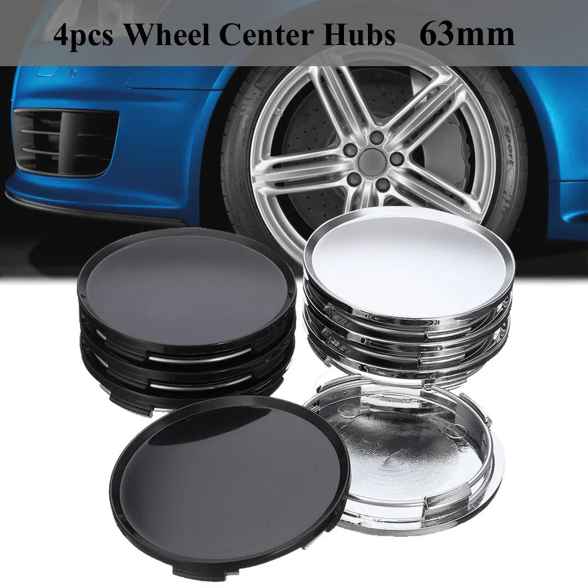 

Universal Hub Center Covers Vehicle Wheel 58mm ID Car Decoration Kit Set