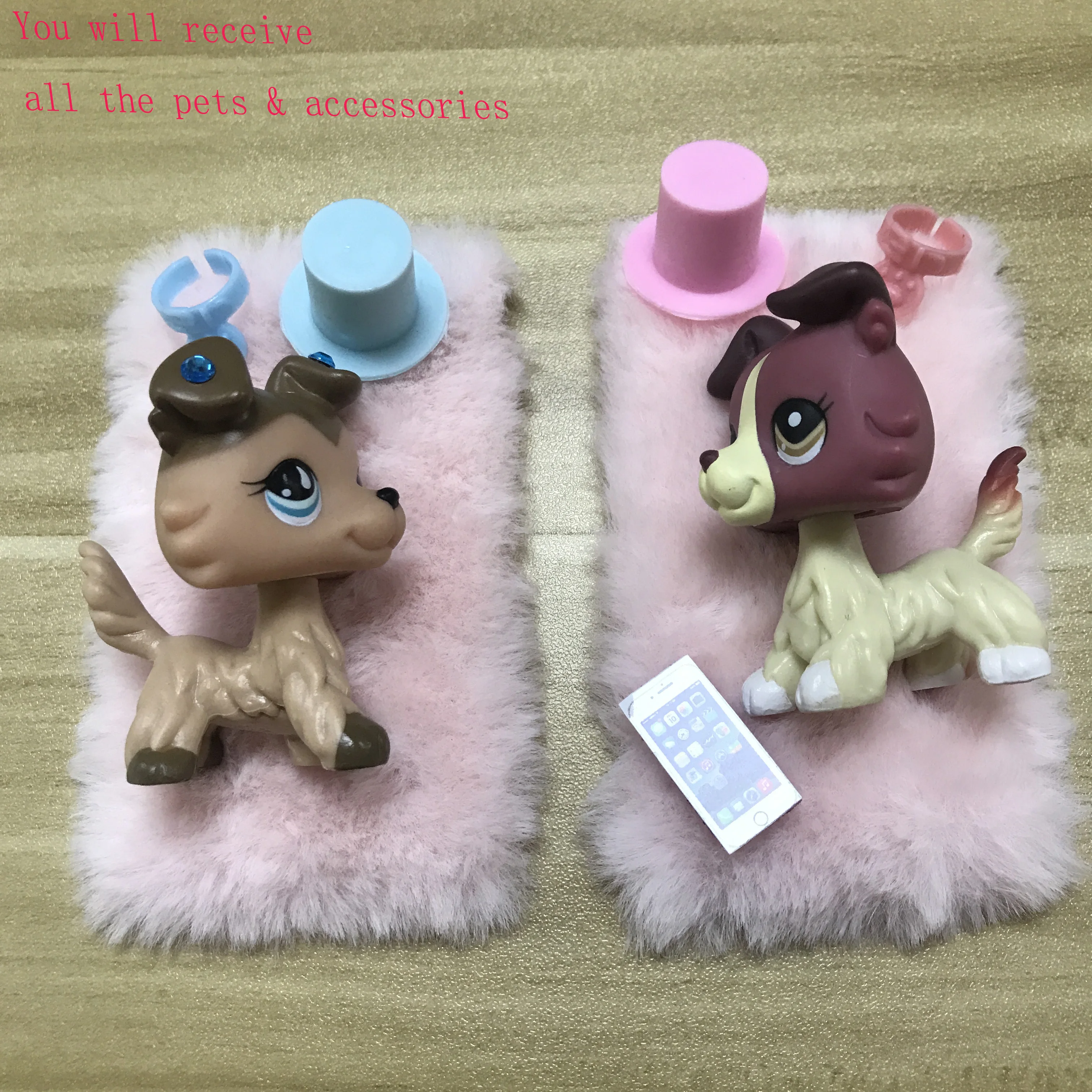 Pet shop 2 шт#1262#893 коричневый щенок собачки колли голубые глаза с магнитом Редкие с аксессуарами ошейник мини-шляпы одеяло телефон