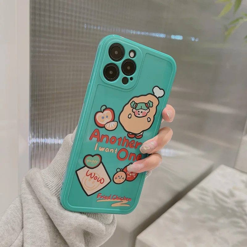 

SJJING Suitable For 11Pro Max Apple IPhone12 Case Soft Shell Personality Minority Milk Green Drumstick Girl