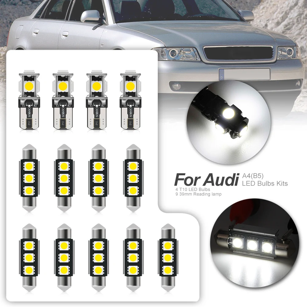 13 шт. Дневные Лампы Canbus для Audi A4 B5 1996 1998 гг.|led interior light|interior lightled light |