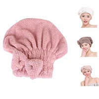women quick dry hair shower cap absorbing hair drying cap towels polyester adult thickened bowknot shower cap bath accessories