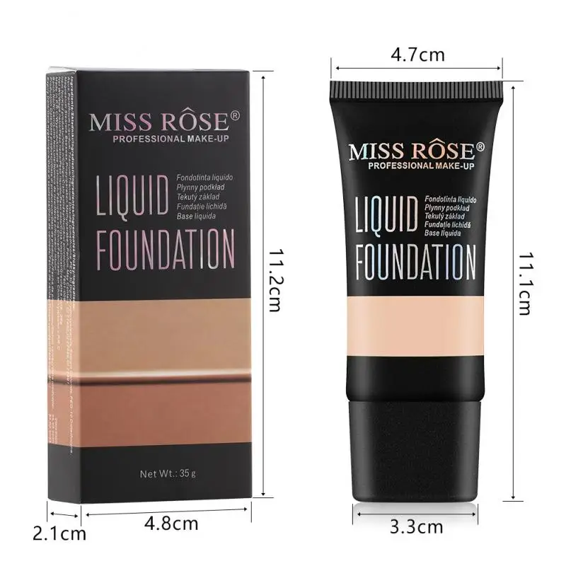 MISS ROSE 9 оттенков крем для лица легкий водостойкий жидкий основа макияжа Гладкий