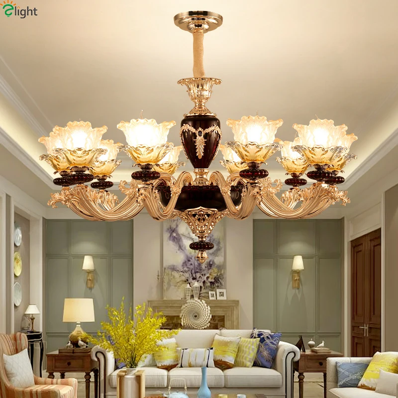 Блеск цинковый сплав Led подвесные люстры светильник s красный Стекло