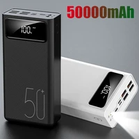 power bank 50000mah led 4 usb external battery flashlight outdoor portable cell phone charger for apple huawei xiaomi samsung