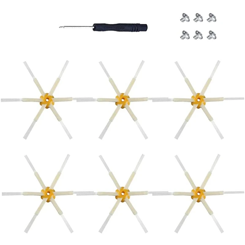 

6Pcs Replacement Spining Side Brush 6-Armed for IRobot Roomba 500 600 700 Series 550 560 630 650 760 770 780 790 Vacuum