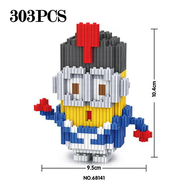 303pc Minions Строительные блоки, игрушки для детей, Super Mario Bros, алмазные мини-блоки, Doraemoned, супер герой, Narutoes, Звездные войны, Детский Рождественский подарок - Цвет: 303pc Minions