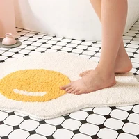 bathroom mat absorbent shower toilet area rug funny cartoon egg entrance doormat soft floor mat wash basin bathtub carpets decor