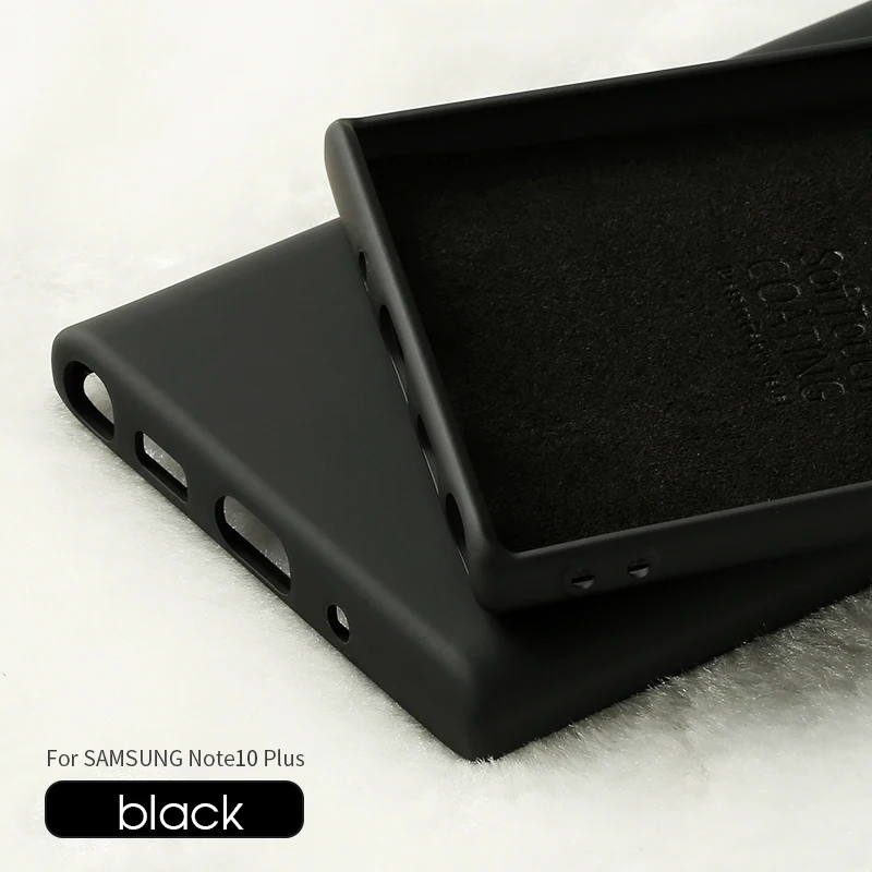 For Samsung Galaxy Note 10 plus Case Liquid Silicone Rubber Super fiber smooth all inclusive Note10 5g Back cover |