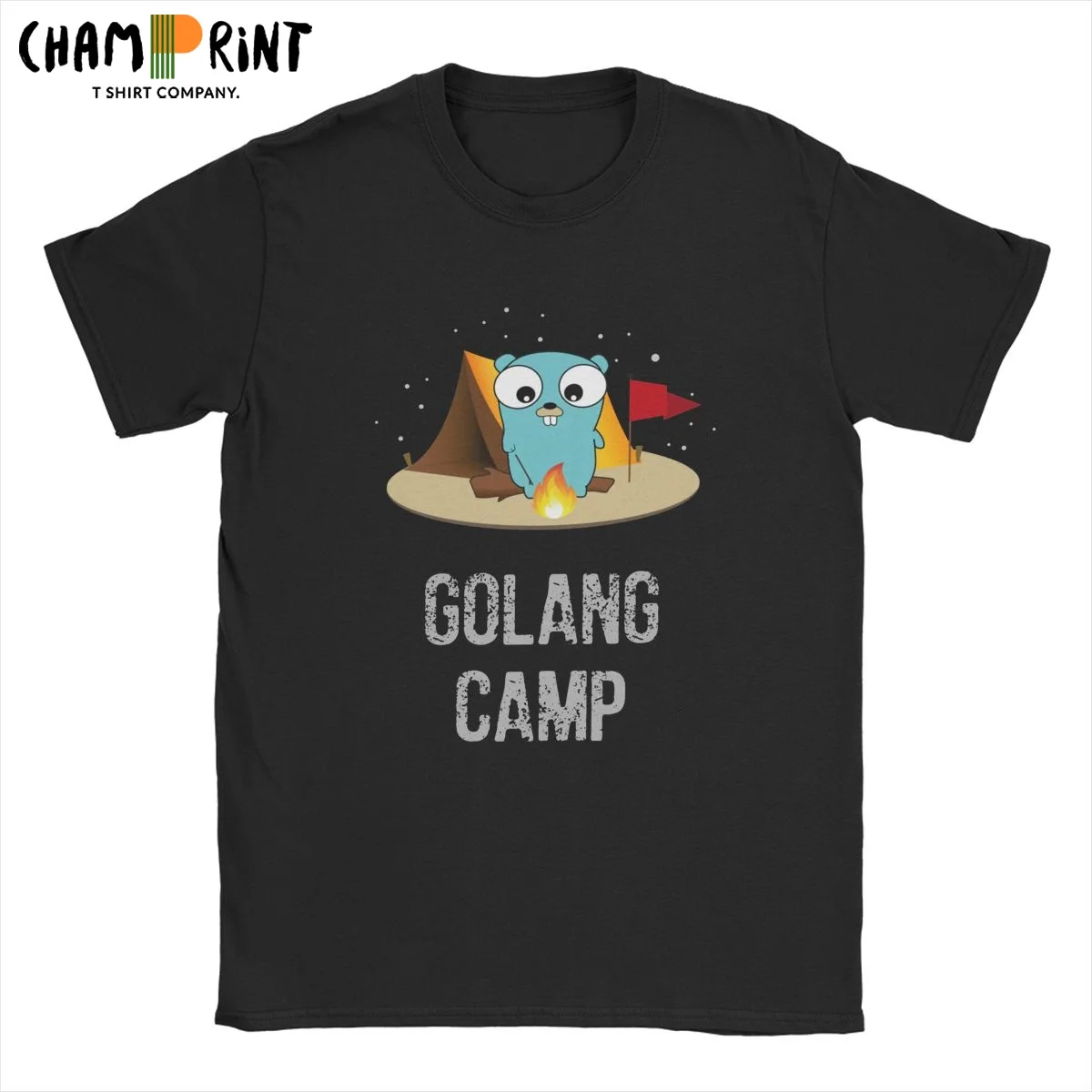 Golang Суслик код майки для мужчин Винтаж 100% хлопковые футболки девочек с круглым