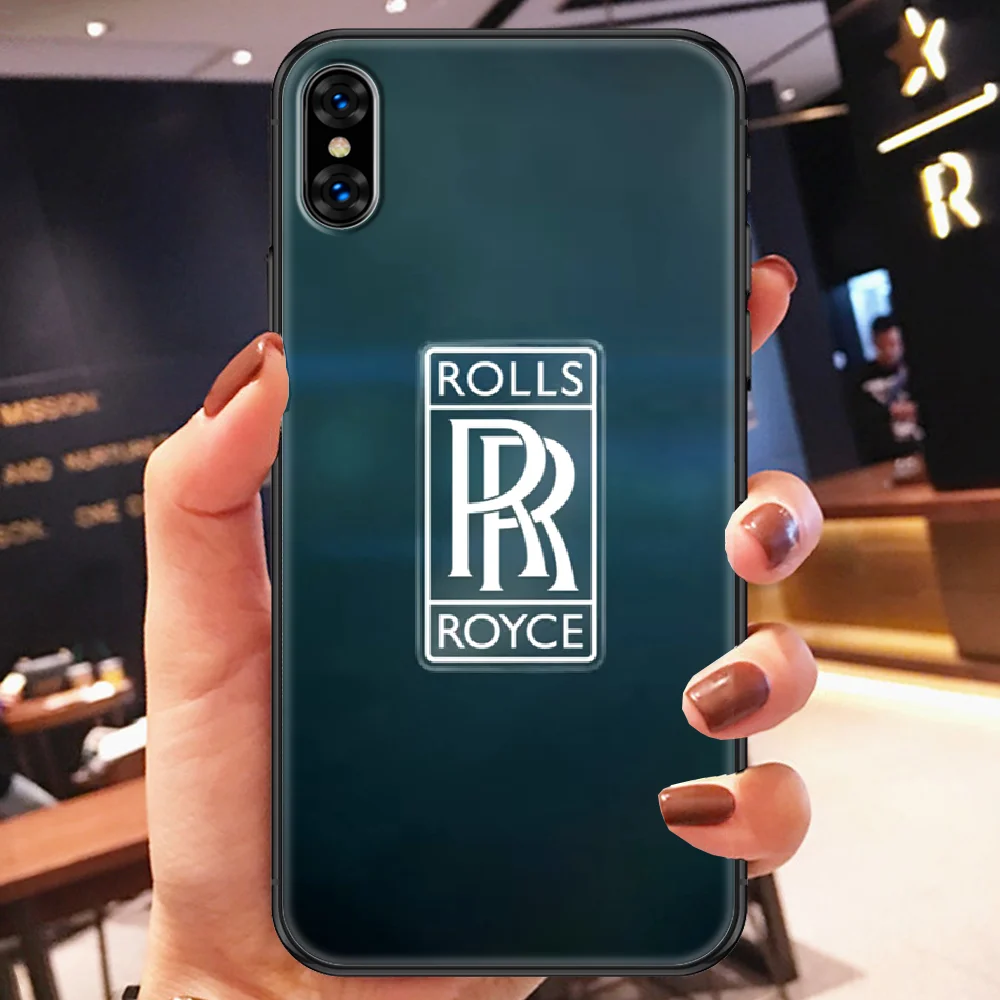 

rolls luxury car logo royces Phone Case Cover Hull For iphone 5 5s se 2 6 6s 7 8 12 mini plus X XS XR 11 PRO MAX black luxury