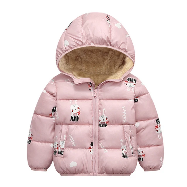 pink rabbit Зимняя верхняя одежда для детей пуховик для мальчиков и девочек новогодние костюмы для мальчиков, теплый жилет для малышей Детское пальто с меховым капюшоном, одежда - Цвет: pink rabbit