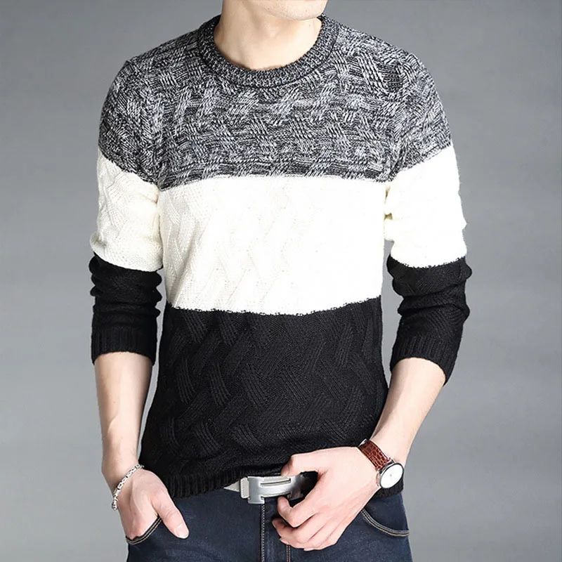 Мужской свитер мужской джемпер Корейская версия подходящего цвета модный