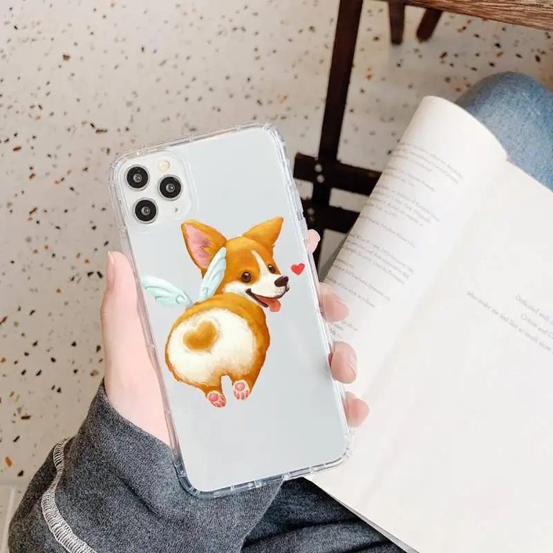 

Cute Corgi Butt Animal funny Phone Case Transparent for iPhone 11 12 mini pro XS MAX 8 7 6 6S Plus X 5S SE 2020 XR