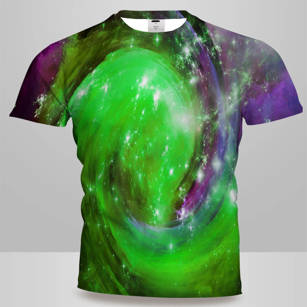 Мужская футболка в стиле Галактика UNEY панк и готика хип хоп с коротким рукавом