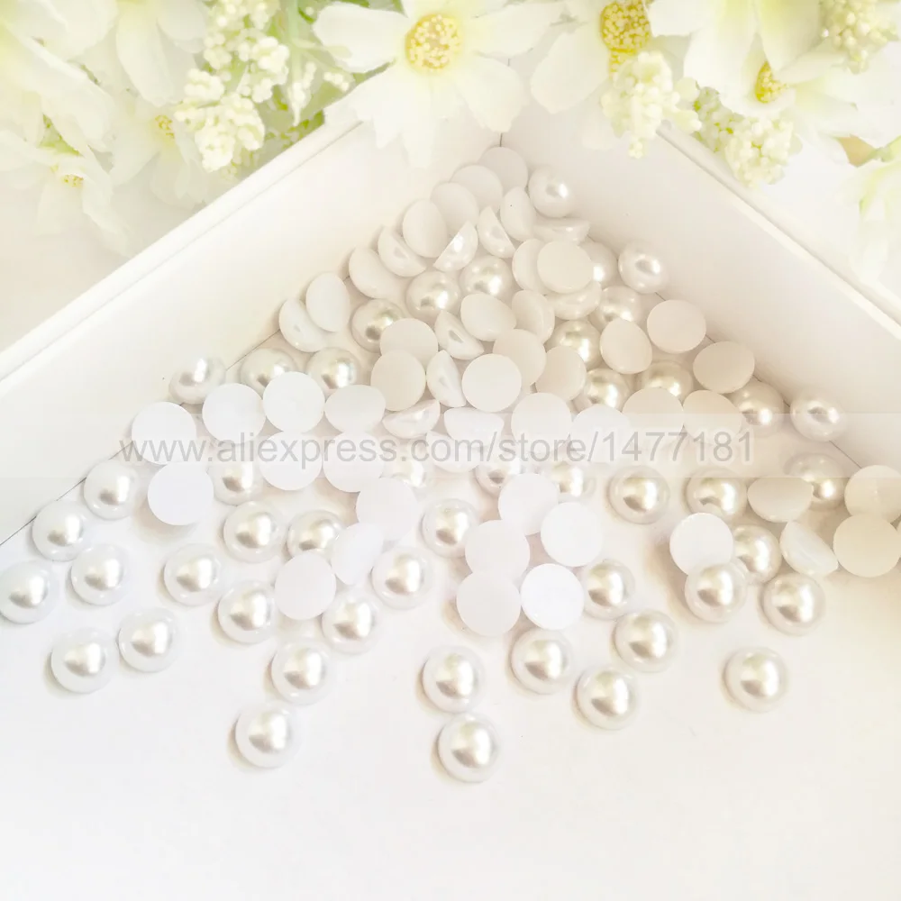 100 шт белый слоновая кость 10 мм полукруглый жемчуг плоская задняя имитация