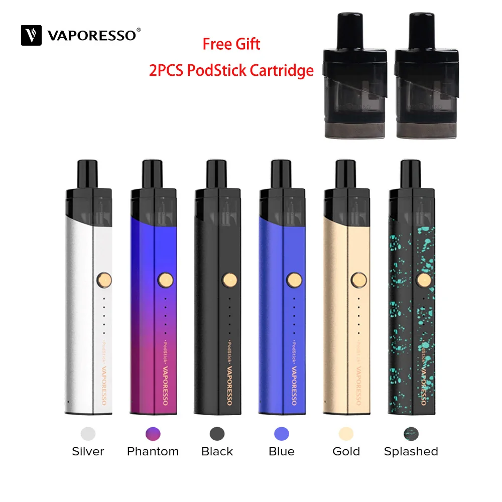 Оригинальный Vaporesso Podstick комплект Vape Kit 900 мАч Buit in battery с 2 шт мл Pod 1.3ohm 0.6ohm