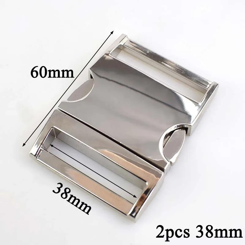 2pcs 38mm silver Meetee 2/4 шт. 10-38 мм металлическая пряжка изогнутая клипса для Паракорда Браслет ошейник сумки Ленточные Стропы пряжки аксессуары - Цвет: 2pcs 38mm silver
