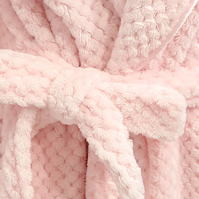 Men Pink Лидер продаж, женское плотное вафельное длинное кимоно, банный халат для женщин, большой размер, женский халат, зимний халат для невесты, свадебные халаты - Цвет: Men Pink
